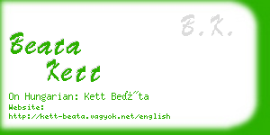 beata kett business card